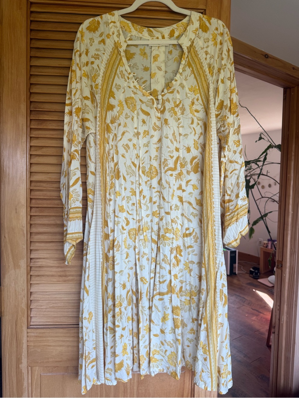 Natalie Martin yellow and cream floral short dress